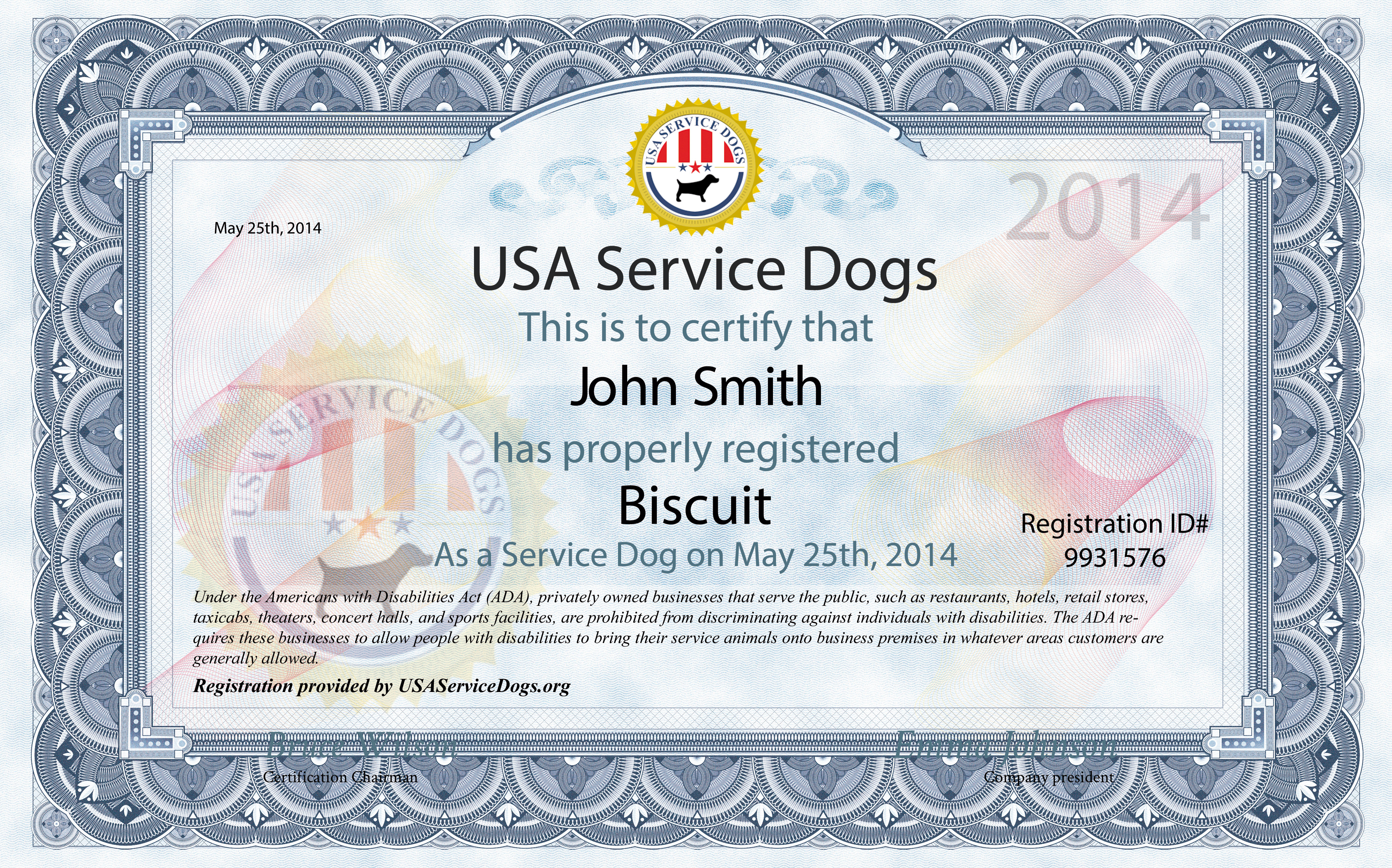 service dogs registry