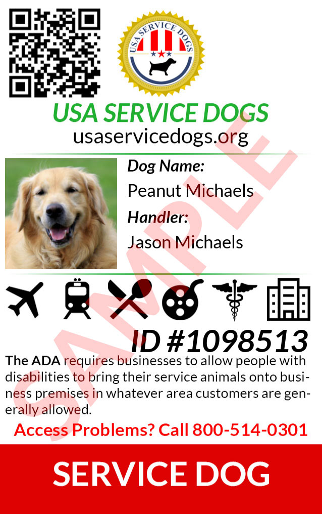 Service Dog ID Card Front